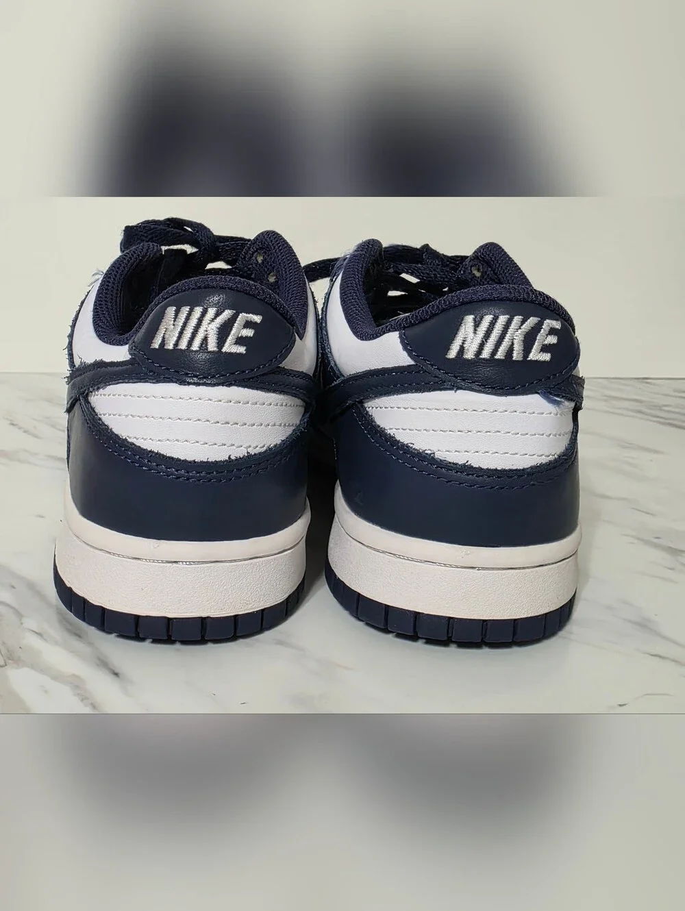 Nike Kids Low-Top Sneakers in Navy and White